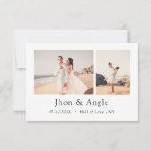 休日の結婚式の保存日付招待状 招待状 (裏面)