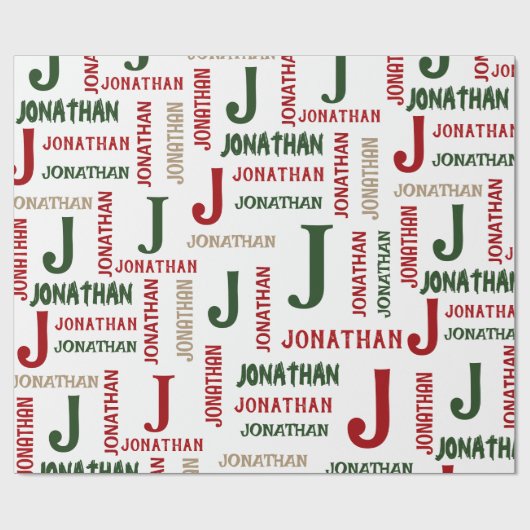 休日の繰り返し名パーソナライズされた ラッピングペーパー (フラット)