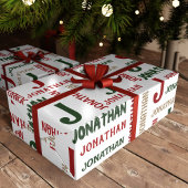 休日の繰り返し名パーソナライズされた ラッピングペーパー