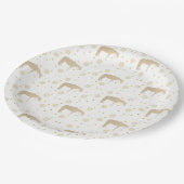 休日の羊皮紙の金ゴールドの白い西部の馬 ペーパープレート (アングル)