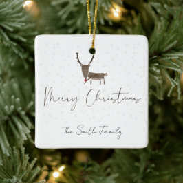 休日の美しいトナカイ魔法セラミックo セラミックオーナメント