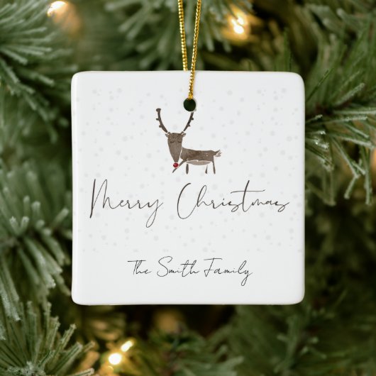 休日の美しいトナカイ魔法セラミックo セラミックオーナメント (ツリー)