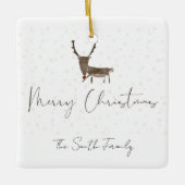 休日の美しいトナカイ魔法セラミックo セラミックオーナメント (正面)