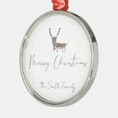 休日の美しいトナカイ魔法セラミックo メタルオーナメント (左)