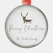休日の美しいトナカイ魔法セラミックo メタルオーナメント (正面)