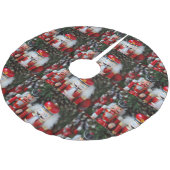 休日の背景を持つナツクラッカー ブラッシュドポリエステルツリースカート (アングル)