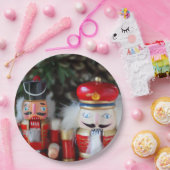 休日の背景を持つナツクラッカー ペーパープレート (パーティー)