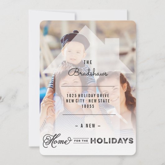 休日の自宅の引越し案内カード シーズンカード (正面)