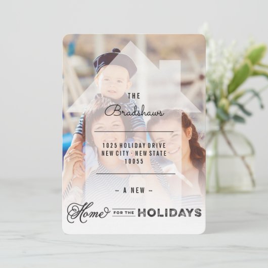 休日の自宅の引越し案内カード シーズンカード (スタンド正面)