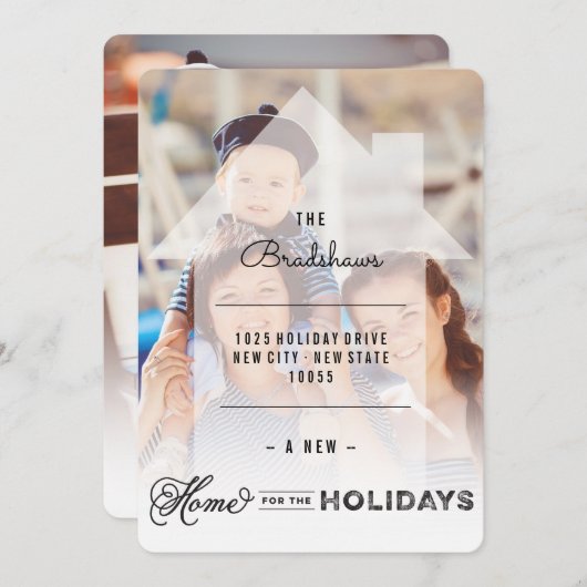 休日の自宅の引越し案内カード シーズンカード (正面/裏面)