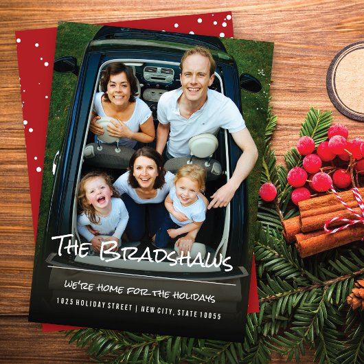 休日の自宅の引越し案内カード シーズンカード