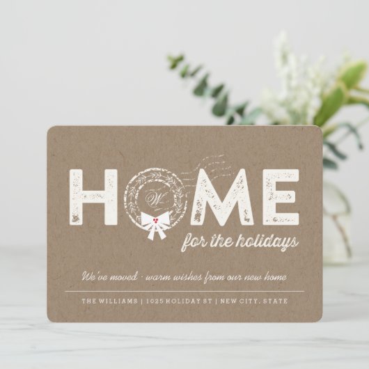 休日の自宅の引越し案内カード シーズンカード (スタンド正面)