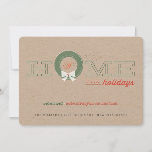 休日の自宅の引越し案内カード シーズンカード (正面)