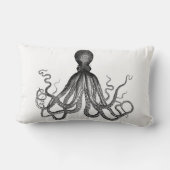 休日の航海のなSteampunkのタコのヴィンテージKraken ランバークッション (裏面)