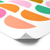 休日の色の可愛いモダン幾何学的パターン ポスター (角)