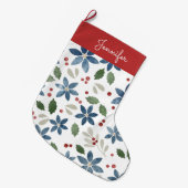 休日の花のストッキング ラージクリスマスストッキング (正面 (吊り時))