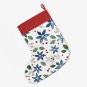 休日の花のストッキング ラージクリスマスストッキング (裏面 (吊り時))