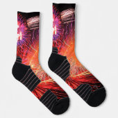 休日の花火大会ハイパフォーマンスアスレチックユニセックス ソックス (右)