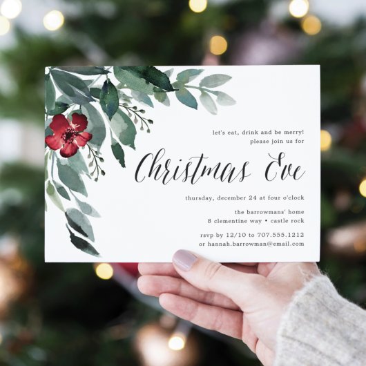 休日の花 |クリスマスイブディナー招待状 招待状