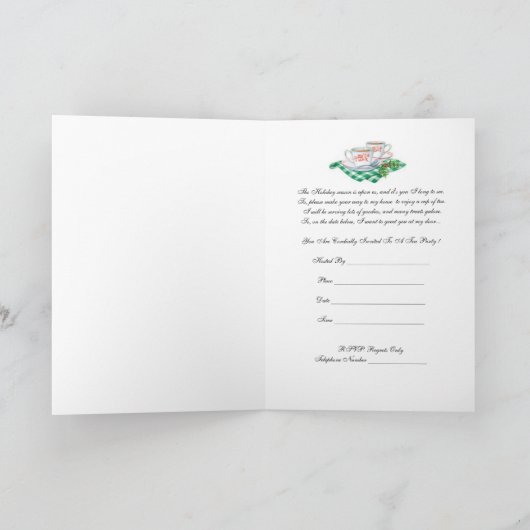 休日の茶パーティの招待状 招待状 (内部)