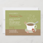 休日の茶招待状のクリスマスの茶 招待状 (正面)