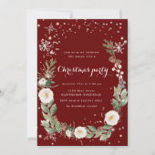 休日の葉が輝くクリスマスパーティの招待状 招待状 (正面)
