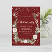 休日の葉が輝くクリスマスパーティの招待状 招待状 (スタンド正面)