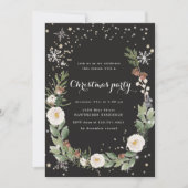 休日の葉が輝くクリスマスパーティの招待状 招待状 (正面)