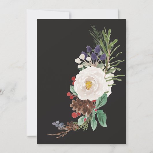 休日の葉が輝くクリスマスパーティの招待状 招待状 (裏面)