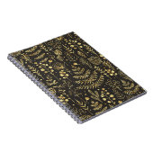 休日の葉ヴィンテージパイン円錐パターン ノートブック (右側)