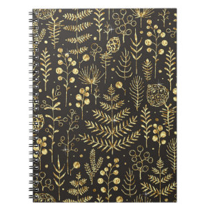 休日の葉ヴィンテージパイン円錐パターン ノートブック