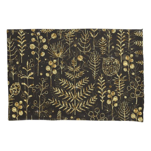 休日の葉ヴィンテージパイン円錐パターン 枕カバー (正面)