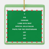 休日の言葉を使ったセラミッククリスマスオーナメント セラミックオーナメント (裏面)