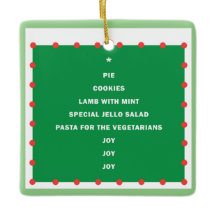 休日の言葉を使ったセラミッククリスマスオーナメント