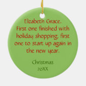 休日の買物をするプロオーナメント セラミックオーナメント (裏面)