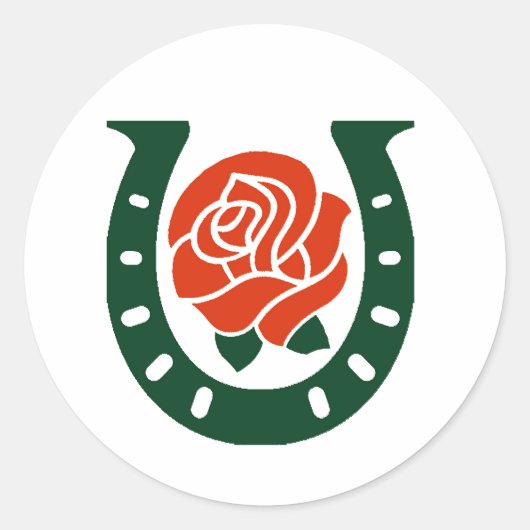 休日の蹄鉄のシール ラウンドシール (正面)