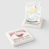 休日の農家のホットココア ストーンコースター (横)