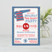 休日の醜いセーターのクリスマスのパーティの招待状 招待状 (スタンド正面)