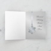 休日の金ゴールドホイルの銀の雪片カード シーズンカード (内部)