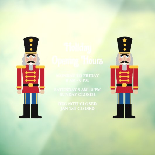 休日の開店時間ショップサインウィンドウの固定 ウィンドウサイン (シート3)