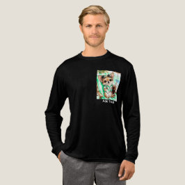 休日の雄のチワワビーチリラクゼーション (アクア) トライブレンドTシャツ
