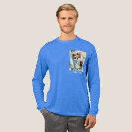 休日の雄のチワワビーチリラクゼーション (B-ブルー) トライブレンドTシャツ