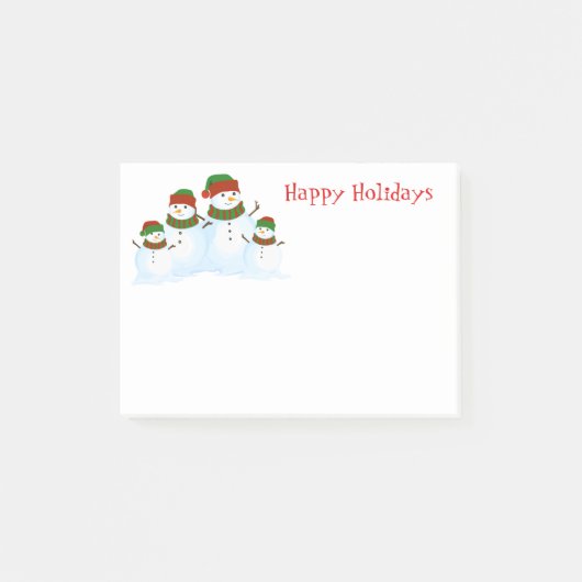 休日の雪だるまの後それノート ポストイット (正面)