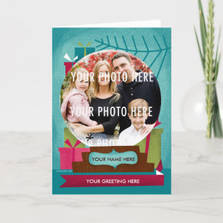 休日の雪の地球:  カスタムな写真の休日カード シーズンカード