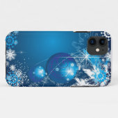 休日の雪片のオーナメントの青の木 Case-Mate iPhoneケース (裏面(横))