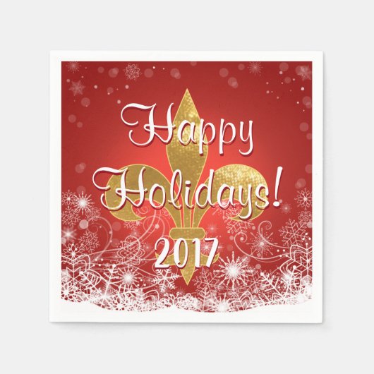 休日の雪片のカクテルのナプキン スタンダードカクテルナプキン (正面)