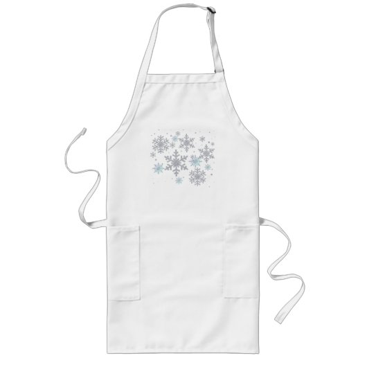 休日の雪片のシェフのエプロン ロングエプロン (正面)