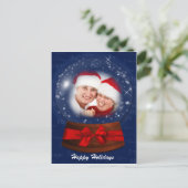 休日の青い雪の地球の写真の郵便はがき シーズンポストカード (スタンド正面)