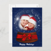 休日の青い雪の地球の写真の郵便はがき シーズンポストカード (正面/裏面)