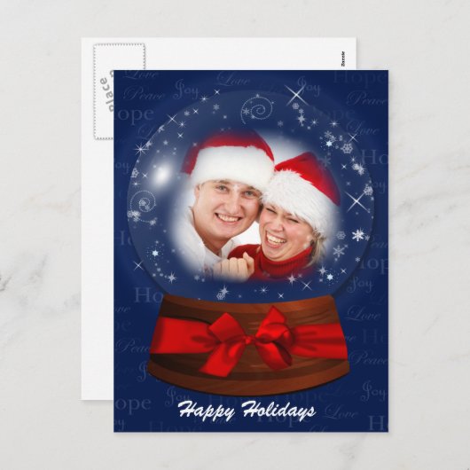 休日の青い雪の地球の写真の郵便はがき シーズンポストカード (正面/裏面)